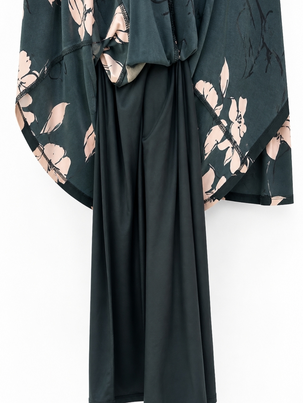 Maggie London NWT Green Floral Midi Dress Mock Neck Tie Back Long Sleeve Size 6 - Picture 7 of 14